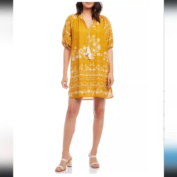 Karen Kane Women's Puff Sleeve Tassel Dress - Picture 1 of 8